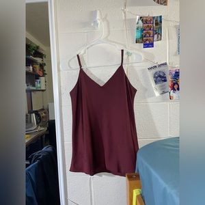 Calvin Klein Satin V-Neck Slip Cami Top | size small